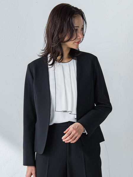 【WEB限定 13号】トリクシオンノーカラージャケット≪セットアップ対応/手洗い可能≫