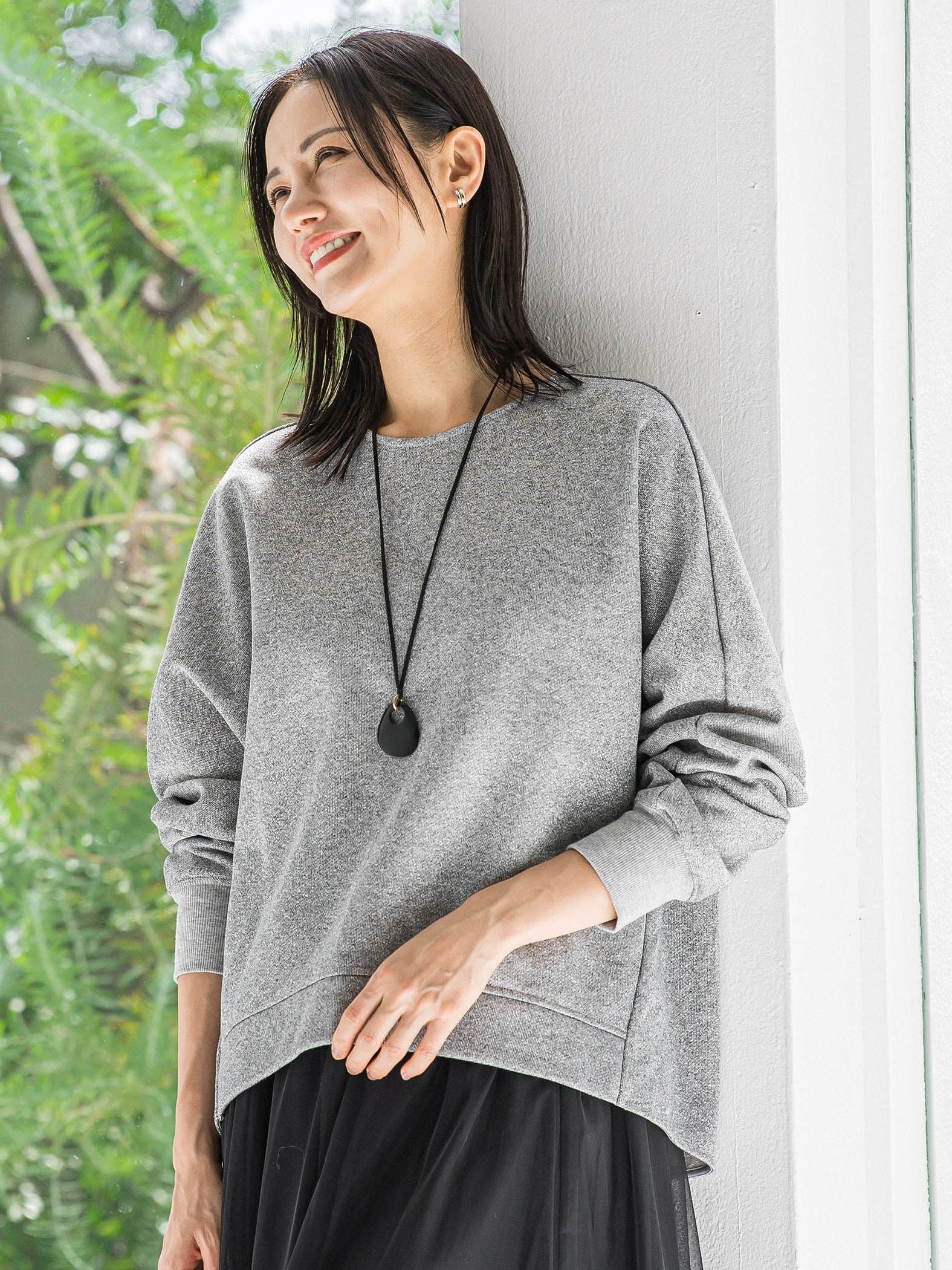 ラメ裏毛カットソー