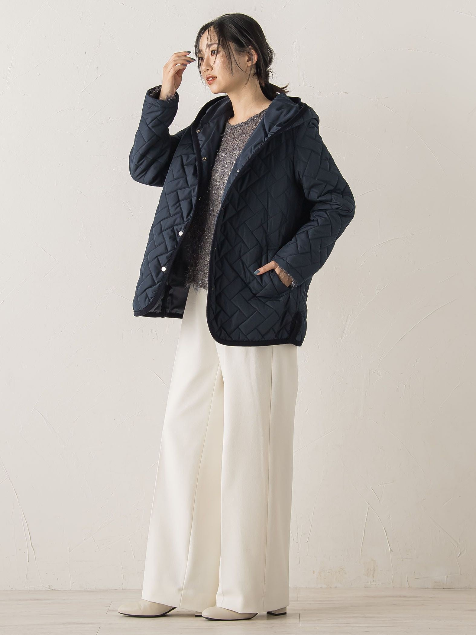 【WEB限定】ポリエステルタフタキルトコート