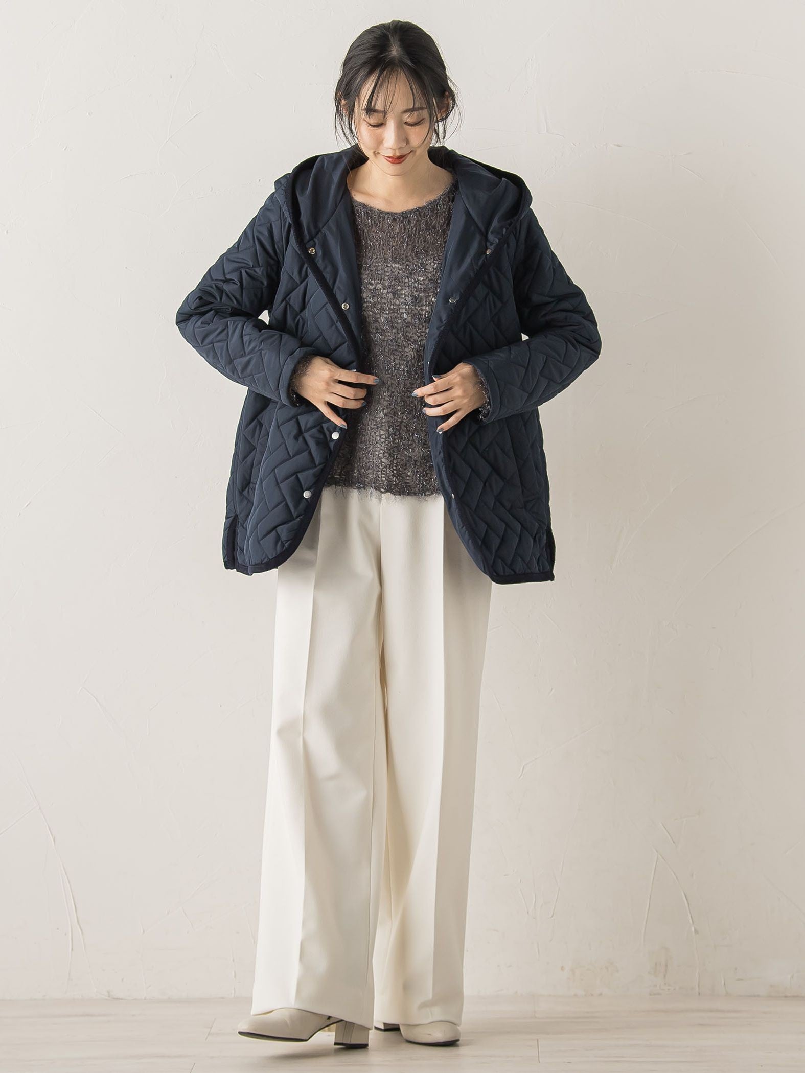 【WEB限定】ポリエステルタフタキルトコート