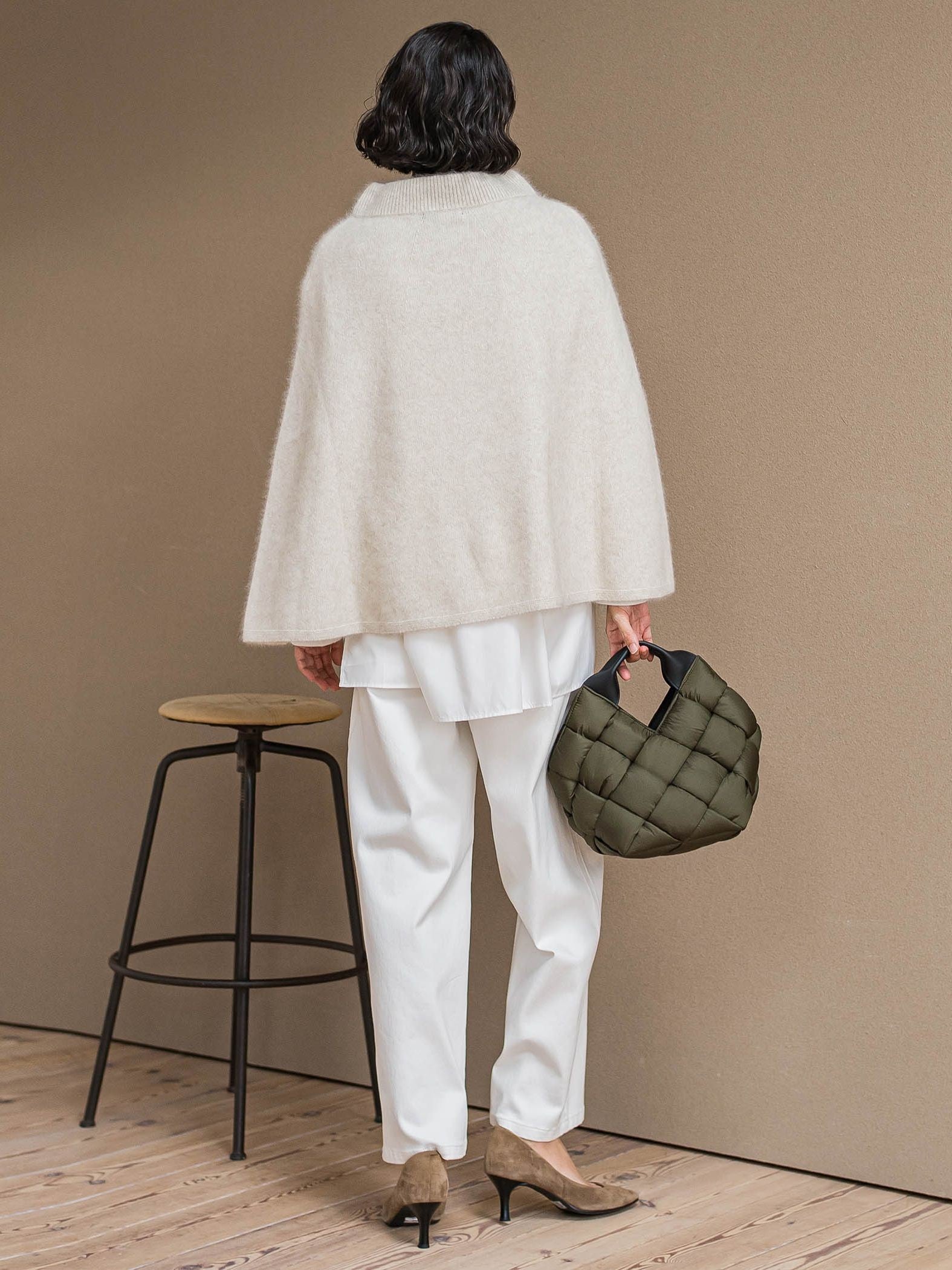 【biyori/極】”こなれ袖がポイント”バンドカラーシャツ