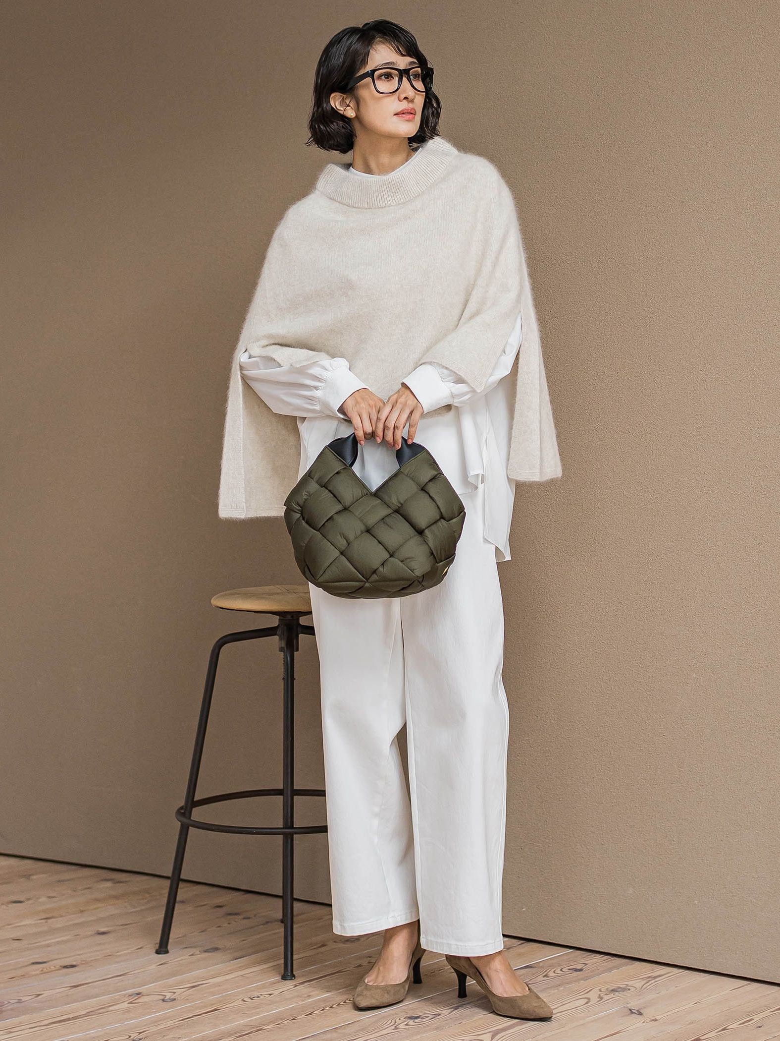 【biyori/極】”こなれ袖がポイント”バンドカラーシャツ