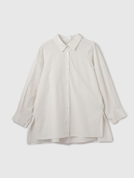 【大人の抜け感】コーマコットンバックフレアシャツ