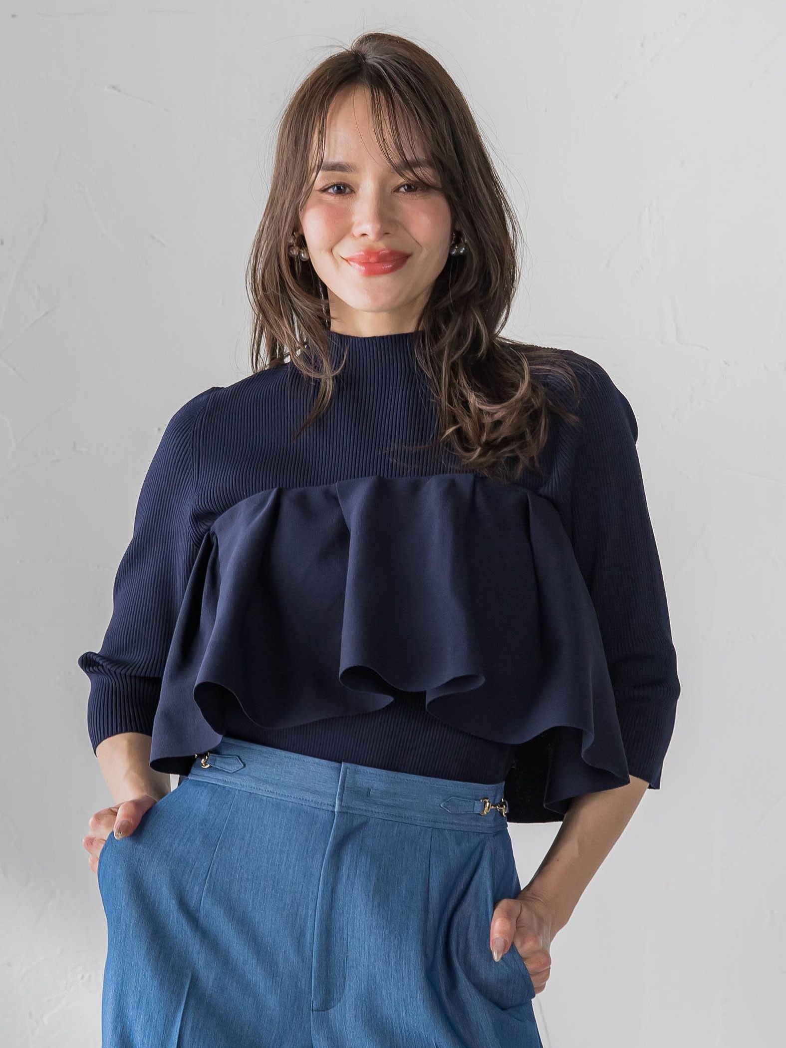 ケープ付き5wayニット