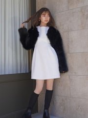 Back Ribbon shaggy One-Piece≪手洗い可能≫