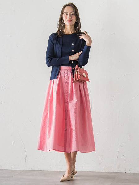 LUCINDAリブニットVカーディガン