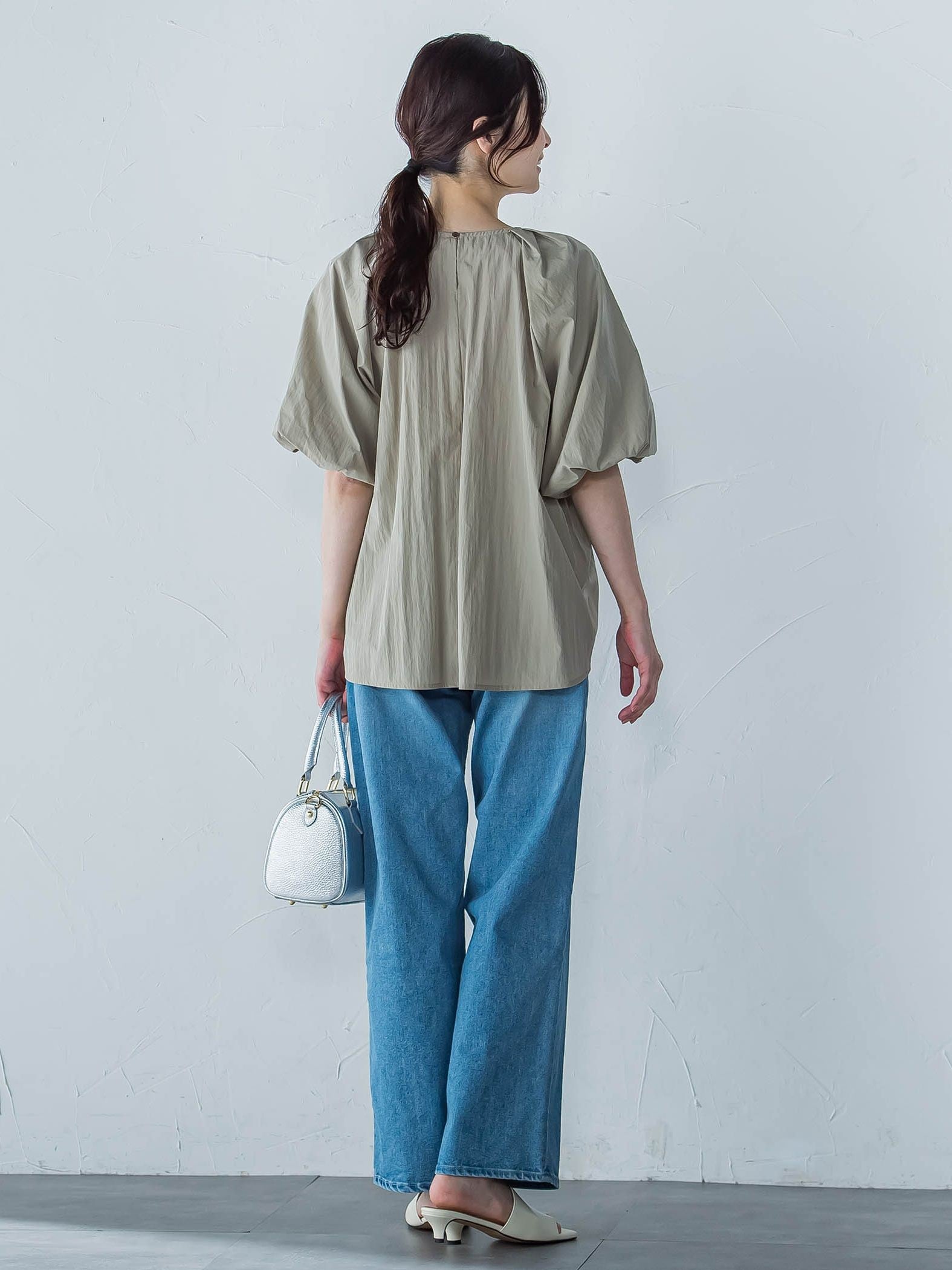 【一部店舗限定販売】ワッシャーボリュームスリーブブラウス≪手洗い可能≫