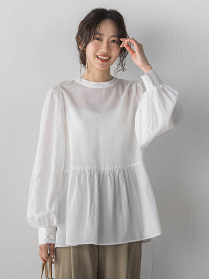 2WAYシアーペプラムシャツ