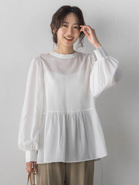 2WAYシアーペプラムシャツ