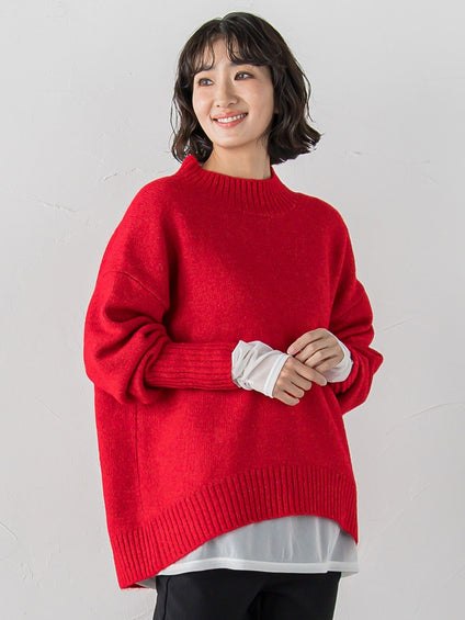 【WEB限定】”毎日頼れる”ゆったりモックネックニット