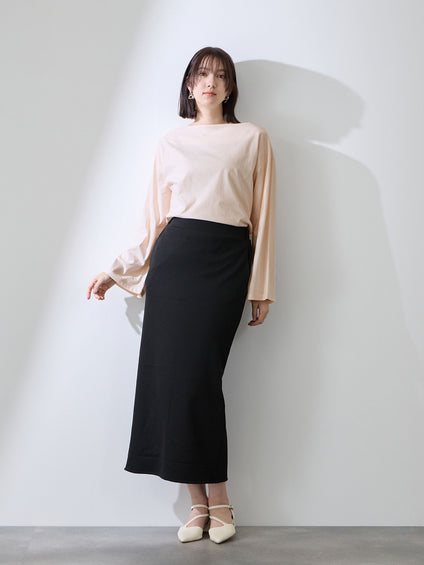 ハイゲージ天竺ボートネックプルオーバー