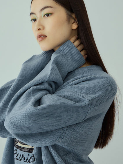 アニマルジャカードニットプルオーバー≪手洗い可能≫