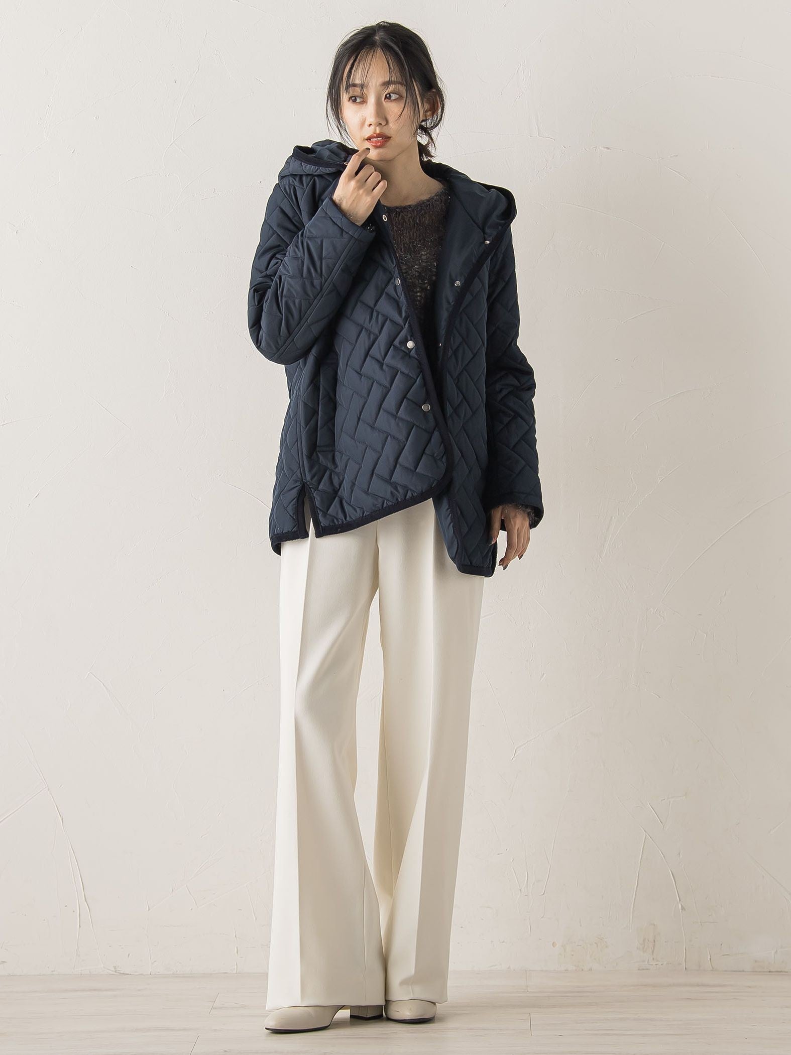 【WEB限定】ポリエステルタフタキルトコート