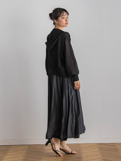【WEB限定】バイオシルクタックZIPワンピース≪洗濯機で洗える≫