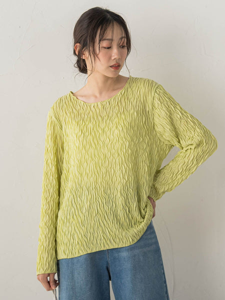 【WEB限定】フリルジャガードクルーネックプルオーバー