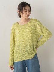 【WEB限定】フリルジャガードクルーネックプルオーバー
