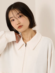 《予約販売》【ふんわり、きちんと。】ライトダンボールステンカラーブルゾン≪手洗い可能≫