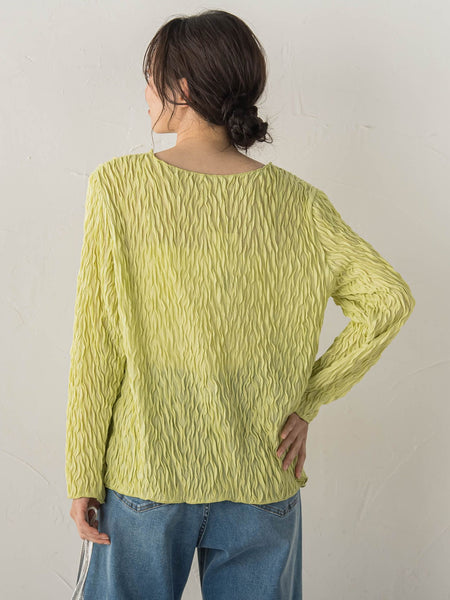 【WEB限定】フリルジャガードクルーネックプルオーバー