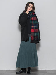 ライトジャージメルトンノーカラーミドルコート