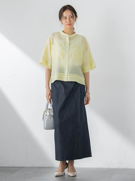 【カタログ掲載】ハシゴレースシアーブロードブラウス