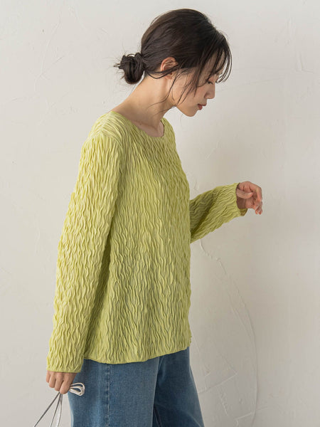 【WEB限定】フリルジャガードクルーネックプルオーバー