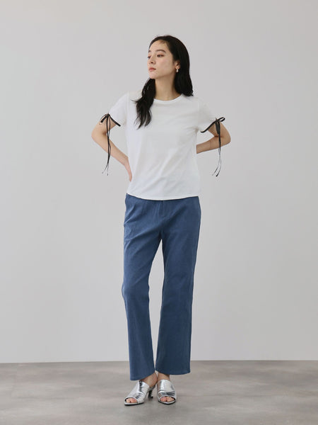 サテンリボンスリーブプルオーバー