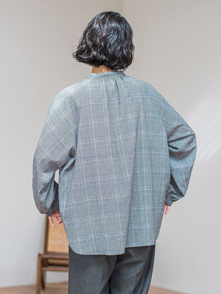 【大きいサイズ】ジョーゼットチェックブラウス≪洗濯機で洗える≫