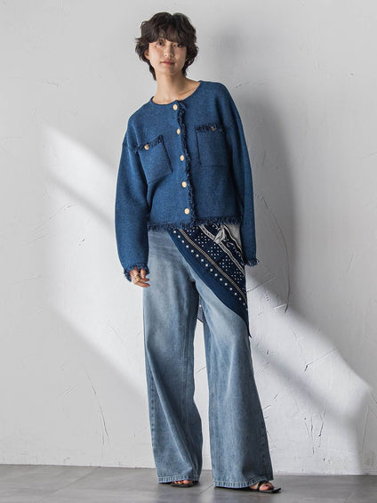 デニムライクニットジャケット