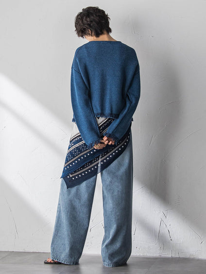 デニムライクニットジャケット