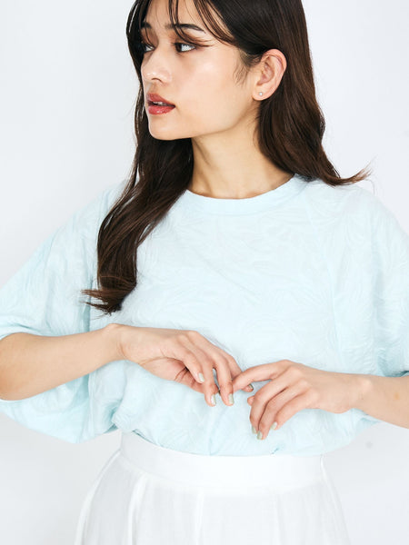 フラワーカットジャガードトップス≪手洗い可能≫