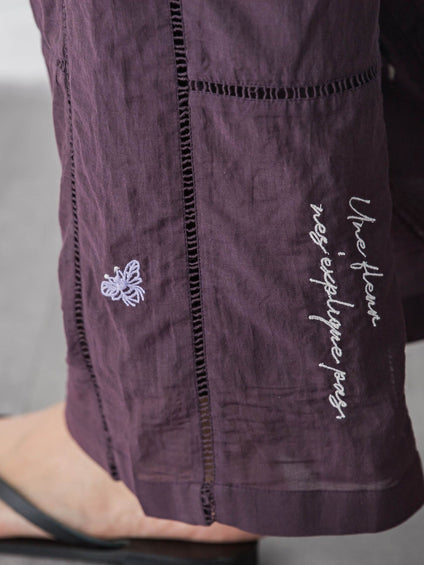 【40周年限定】パッチワーク刺繍イージーワイドパンツ