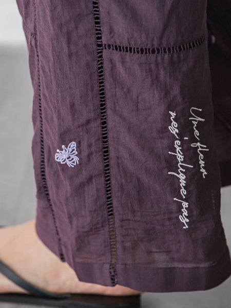 【40周年限定】パッチワーク刺繍イージーワイドパンツ