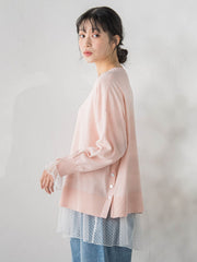 サイドボタンニット≪手洗い可能≫