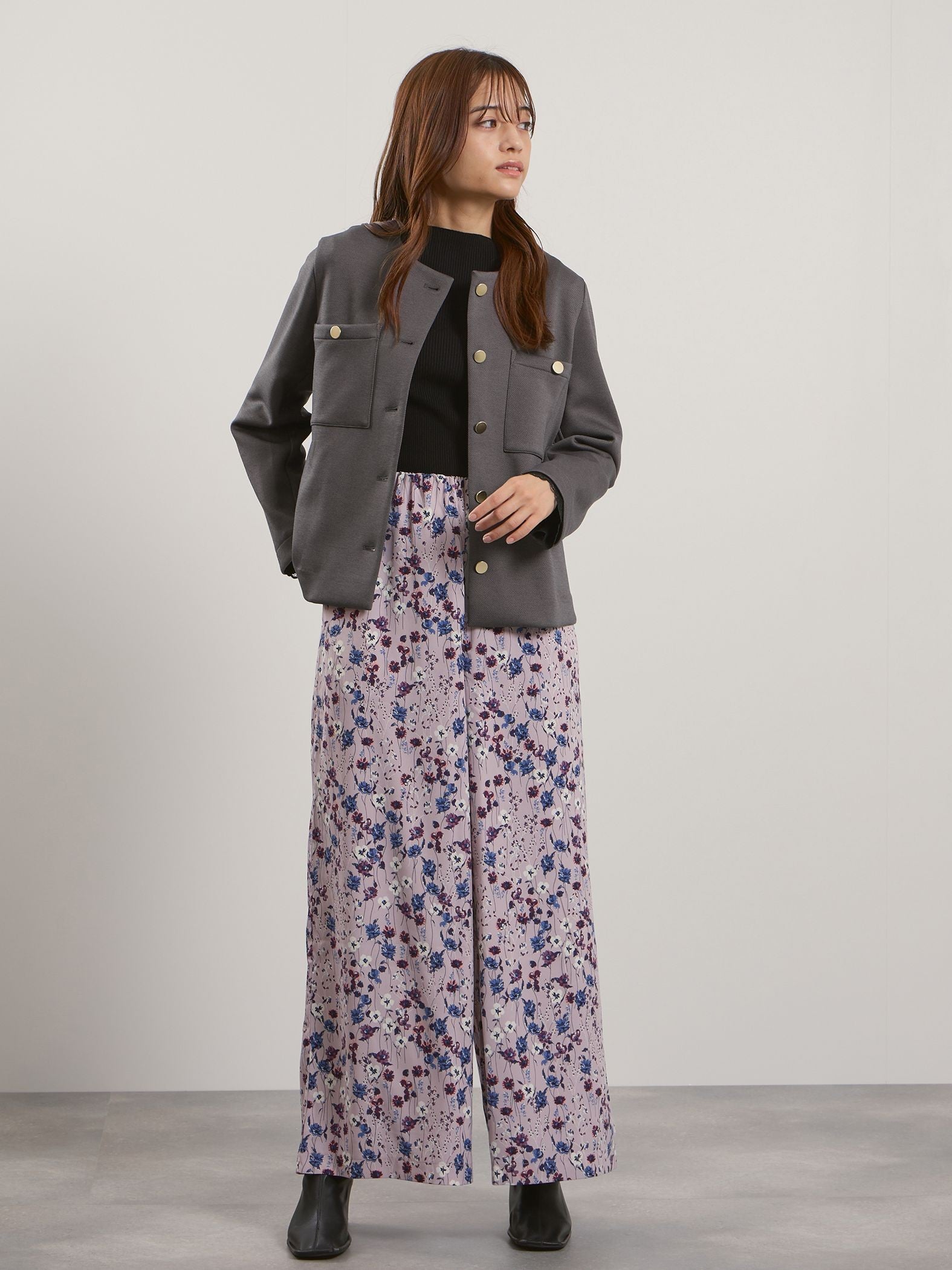 マルチフラワーイージーワイドパンツ≪手洗い可能≫