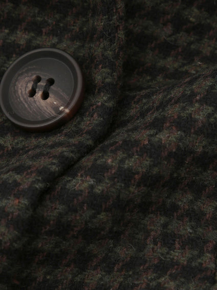 ツィーディチェックWボタンジャコット