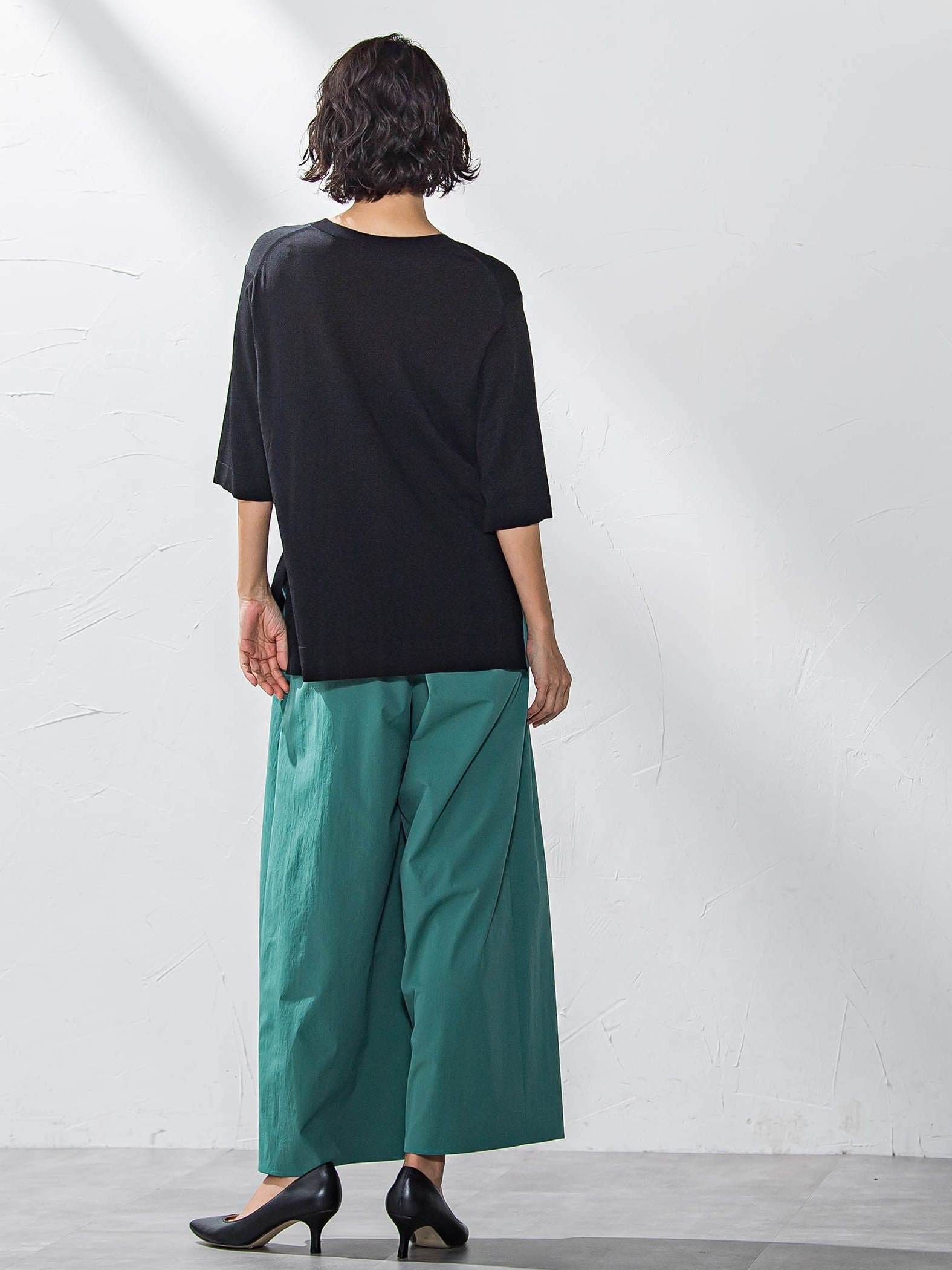 【カタログ掲載】タックボリュームワイドパンツ≪洗濯機で洗える≫