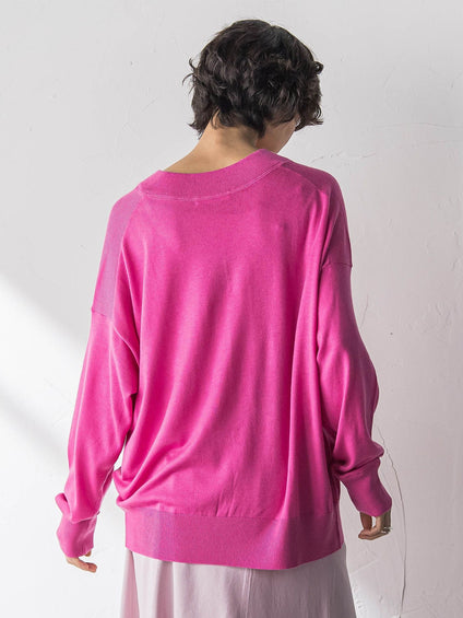 【新色追加】Vネックコクーンニットプルオーバー≪手洗い可能≫