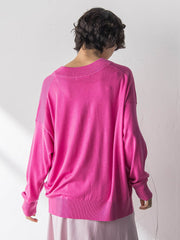 【新色追加】Vネックコクーンニットプルオーバー≪手洗い可能≫