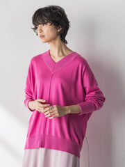 【新色追加】Vネックコクーンニットプルオーバー≪手洗い可能≫