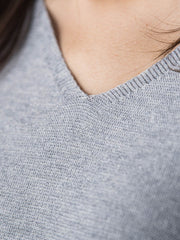 Vネックラメガーターニットプルオーバー≪手洗い可能≫