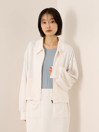 【予約販売】ライトダンボールステンカラーブルゾン≪手洗い可能≫