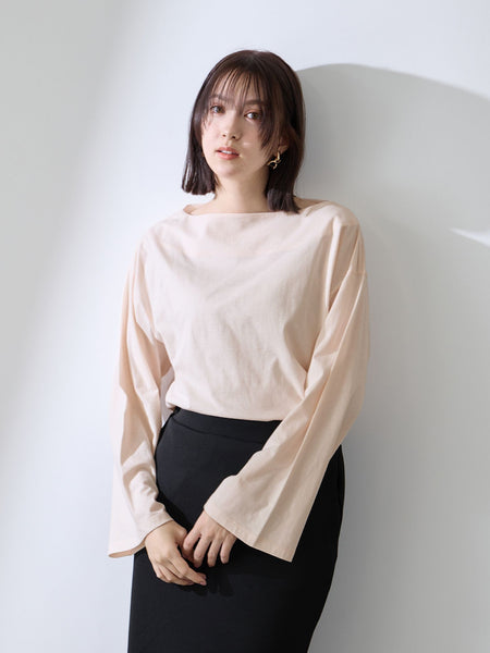 ハイゲージ天竺ボートネックプルオーバー