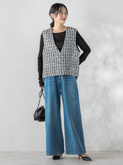 ミックスツィードベスト≪洗濯機で洗える≫