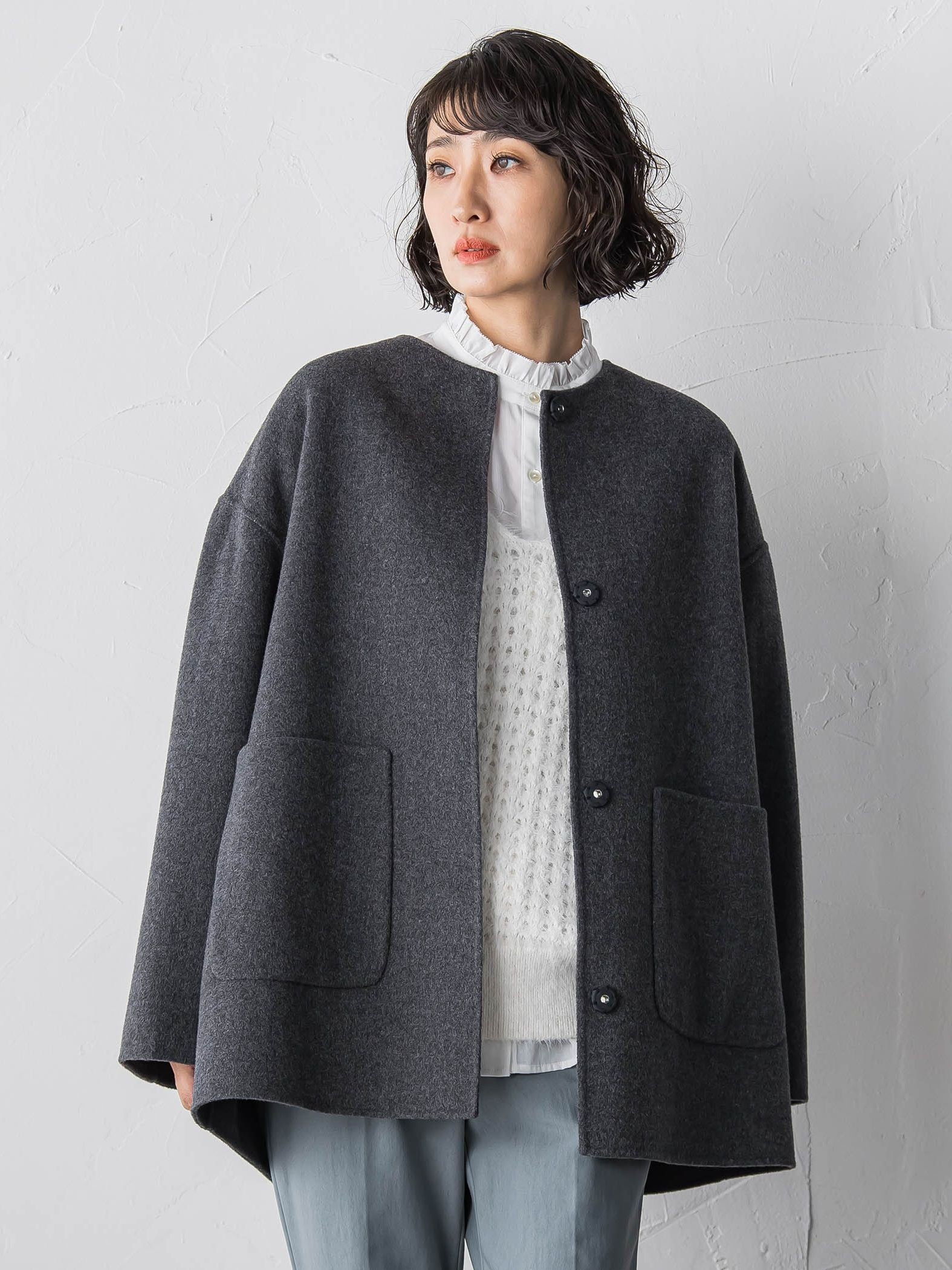 【大きいサイズ】ネックフリルブラウス