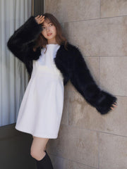 Back Ribbon shaggy One-Piece≪手洗い可能≫
