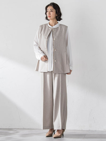 【大きいサイズ】リネンライクオックスジレ