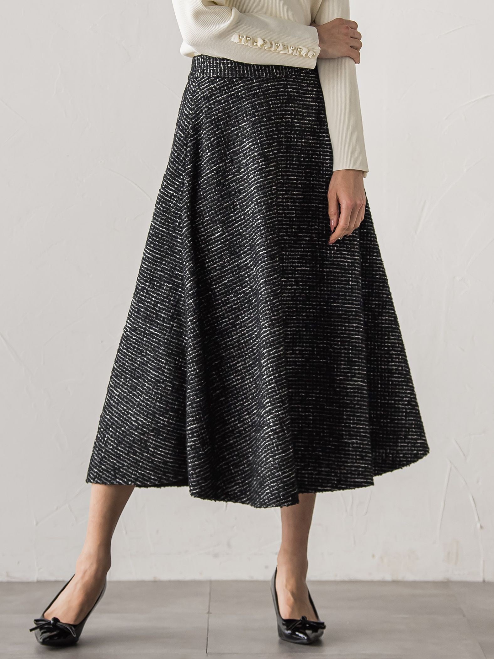 モノトーンツイードスカート