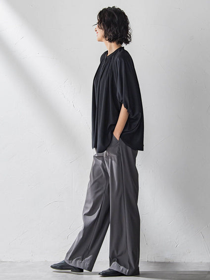 【WEB限定/大きいサイズ】ハイテンションワイドパンツ≪洗濯機で洗える≫