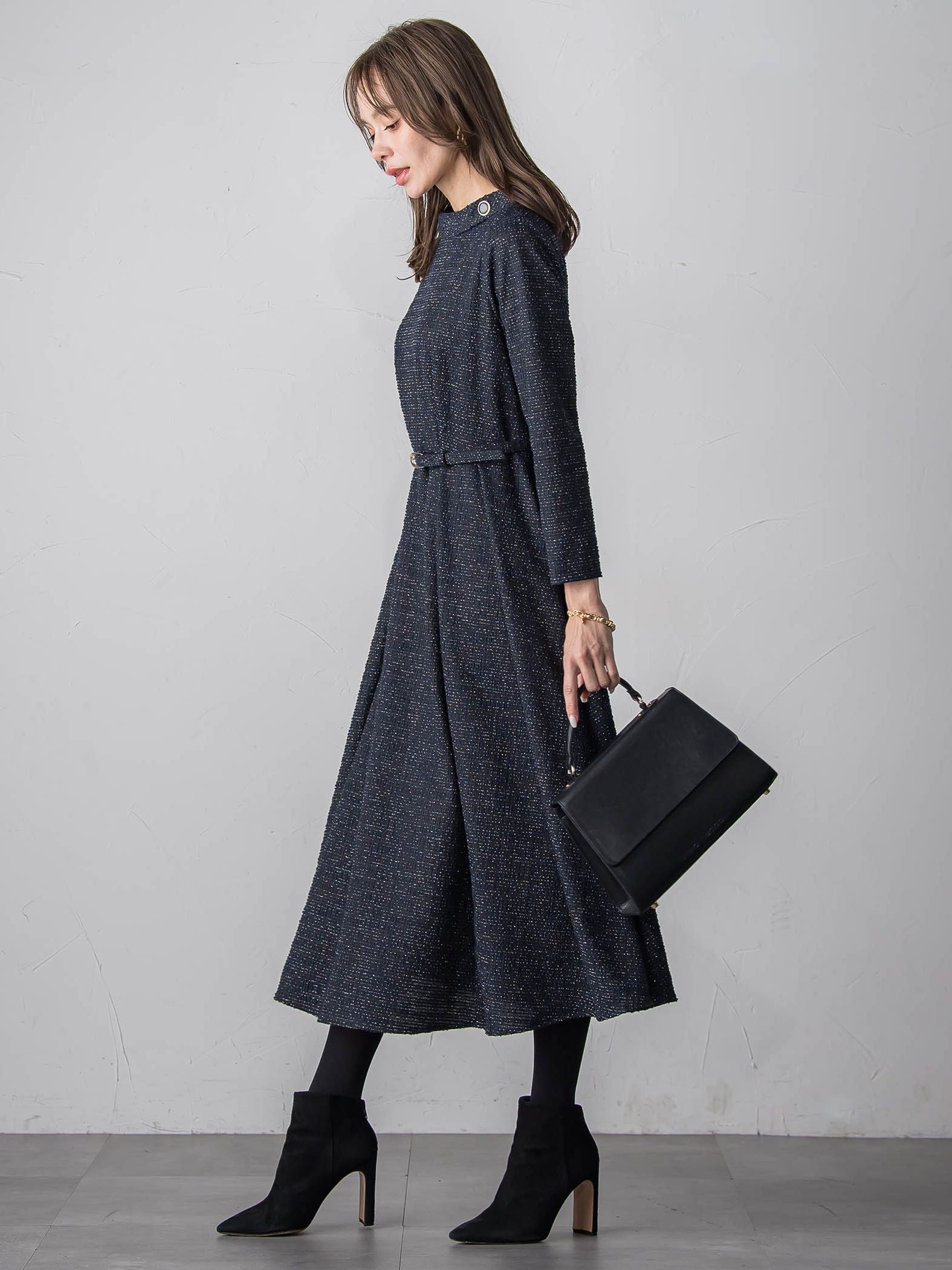 ツイードラメワンピース