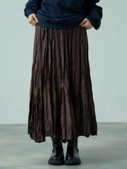 ワッシャーマットサテンプリーツスカート≪手洗い可能≫